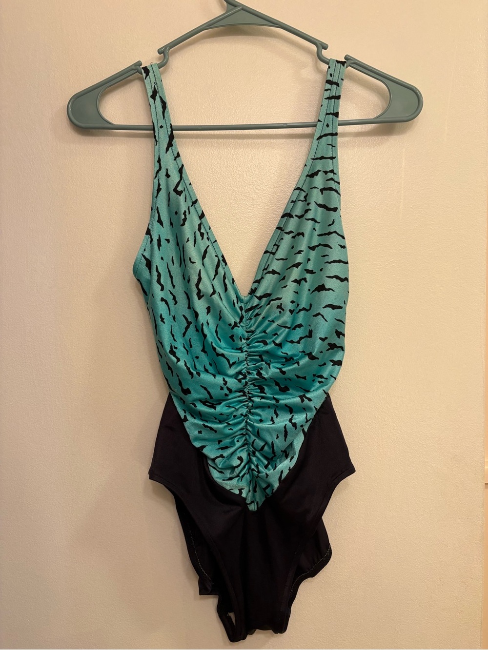 Rose Marie Reid Ruched V-Neck One-Piece Swimsuit - Size 8